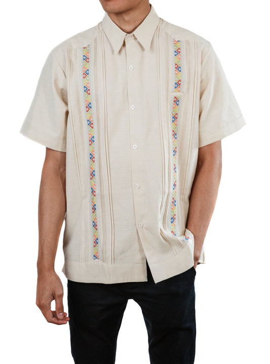 Men's Mexican Guayabera Alegre Shirt - Creme