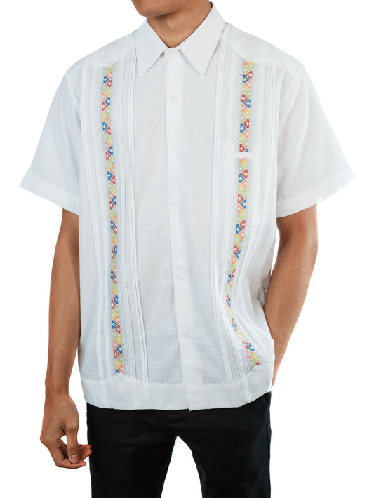 Men's Mexican Guayabera Alegre Shirt - White