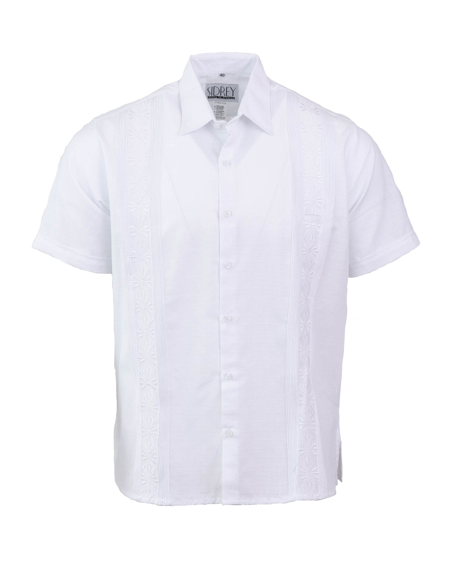 Men's Mexican Guayabera Guayamisa Shirt - White